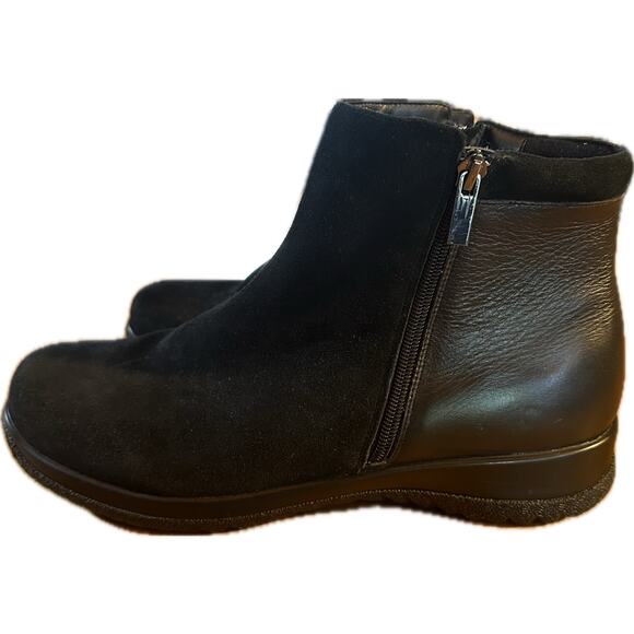 Drew Kool Boots Women's Ankle Bootie Black Leather Size 11.5 Double Side Zippers - Picture 3 of 8